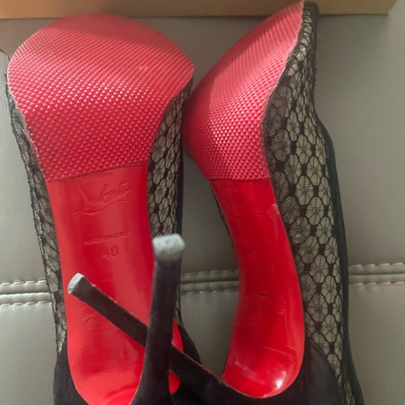 Christian louboutin black mesh heels, size 40, fits a 8.5 w or 9 best _ Neoalto - Picture 6 of 8